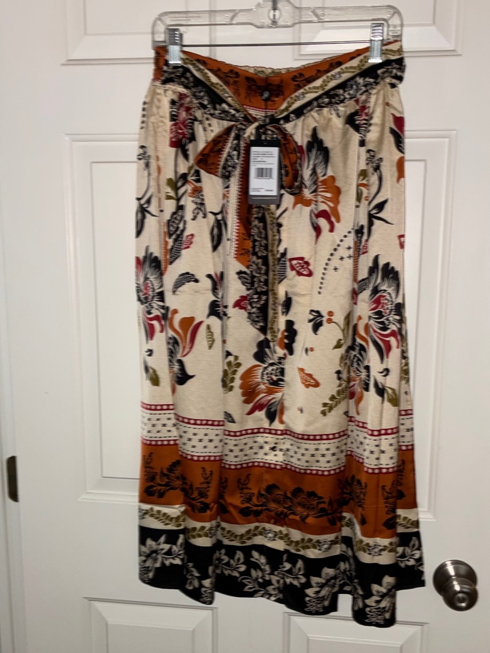 NWT Adrianna Papell Tie Floral Printed Midi Skirt Tropic Border‎ Vine Sz S - Picture 3 of 11
